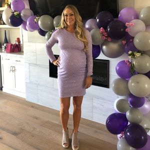Lavender Lace Maternity Dress